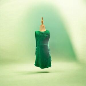 Vibrant Green Kids Casual Dress